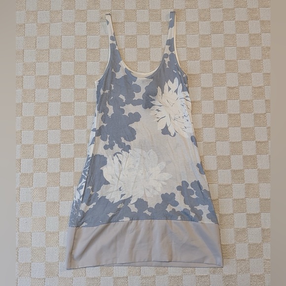 Express Blue & Gray Floral Dreamweight Cotton Mini Dress Size XS - Picture 2 of 3
